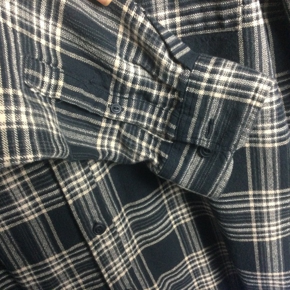 Pull & Bear Plaid Shirt Men's Button Up Medium Cotton Black and tan 40" Chest - Picture 5 of 16